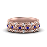 3-row-vintage-diamond-band-with-sapphire-in-rose-gold-FD122509BGSABL-NL-RG